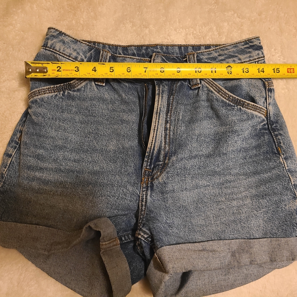 H&M Blue Denim Casual High Waisted Shorts 100% Cotton size 2 - Picture 6 of 8
